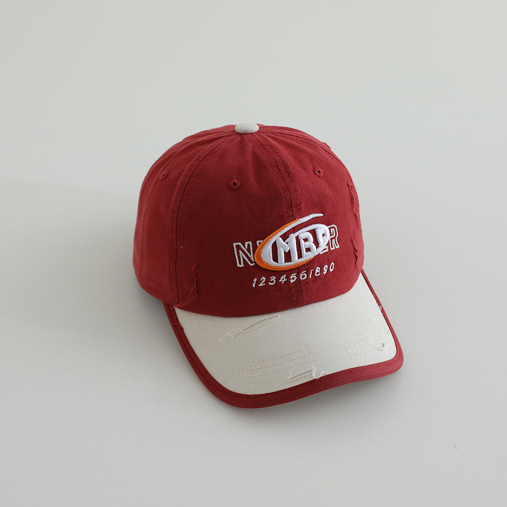 Men's Distressed Cotton Logo Baseball Cap Bowlift