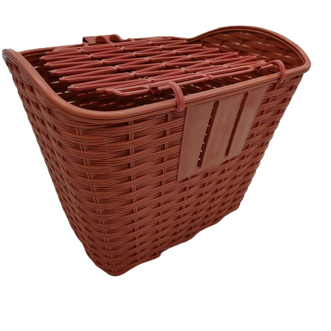 woven quick-release front bike basket with removable mounting bracket Bowlift