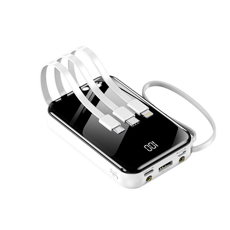 Portable power bank with integrated charging cables and digital display Bowlift