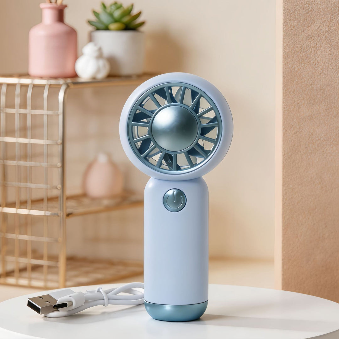 Ladies Portable Mini Fan with USB Charging Function and Ergonomic Design Bowlift