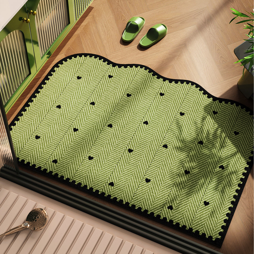 Lace-Trimmed Bath Mat Bowlift