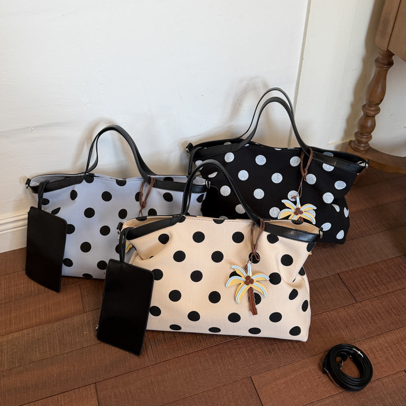 Polka Dot Multifunctional Tote Bag Bowlift
