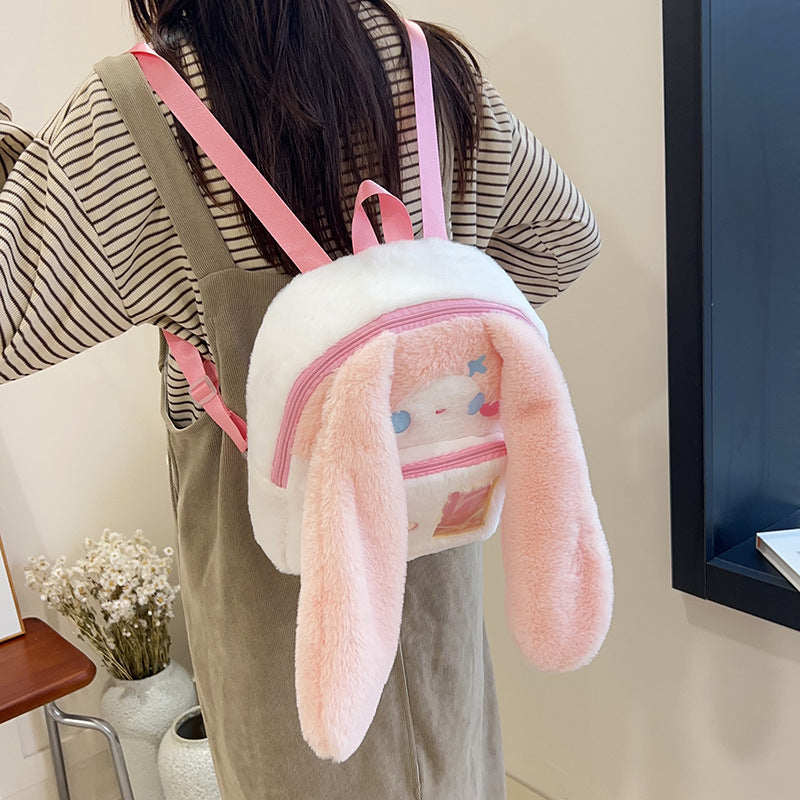 Plush Backpack in Cute Bunny Design Bowlift