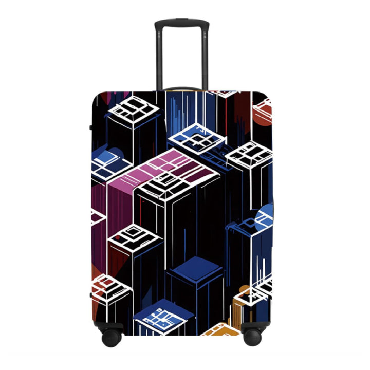 Unisex non-elastic suitcase cover with mandala motif, stretch protective cover for telescopic handle and wheels Bowlift
