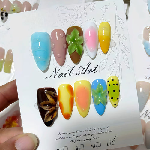Artistic Multi-Design Press-On Nail Set