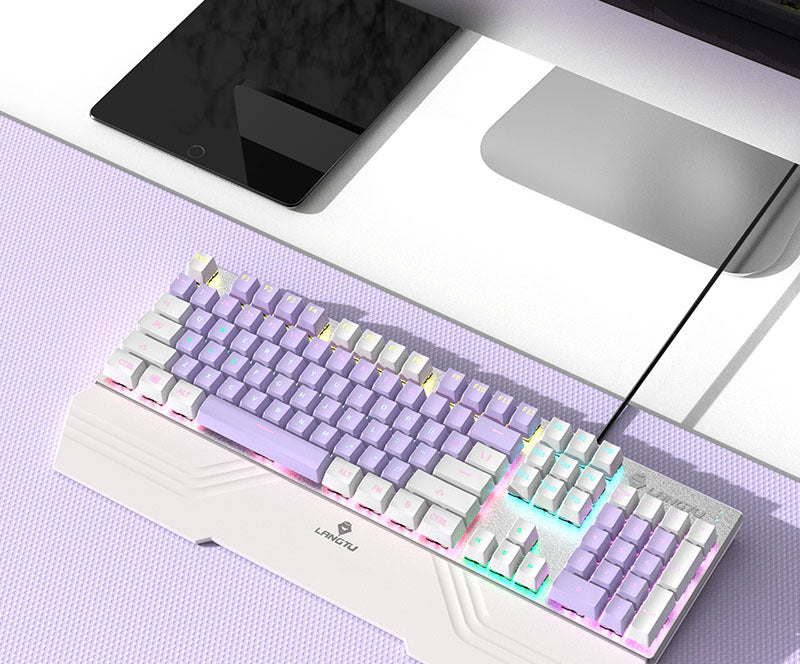 Wired Mechanical Keyboard with RGB Lighting Effects Bowlift