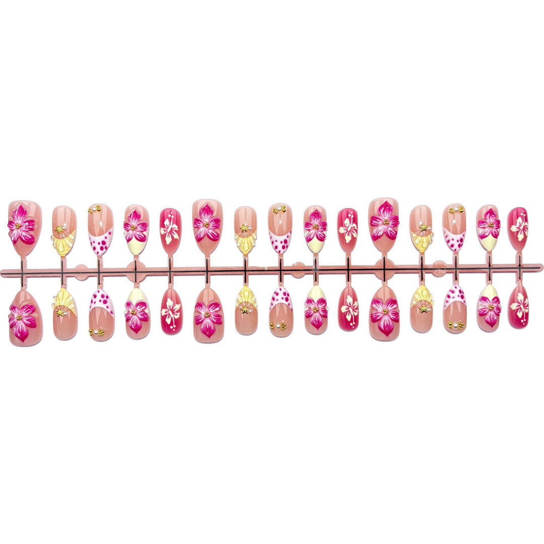 Floral Design Press-On Nail Set
