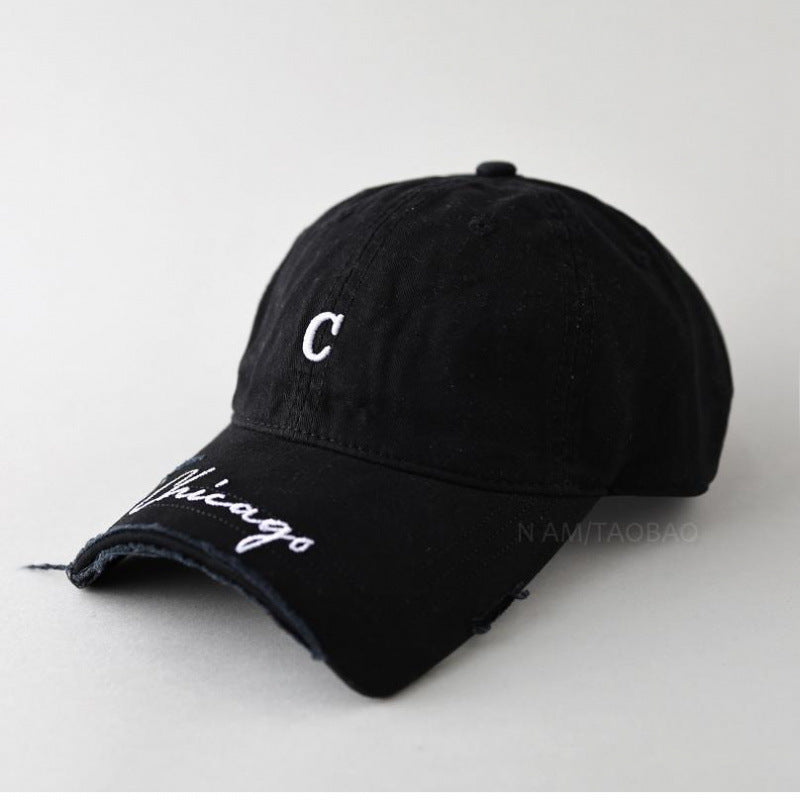 Women's Distressed Cotton Baseball Cap Bowlift 1784083462