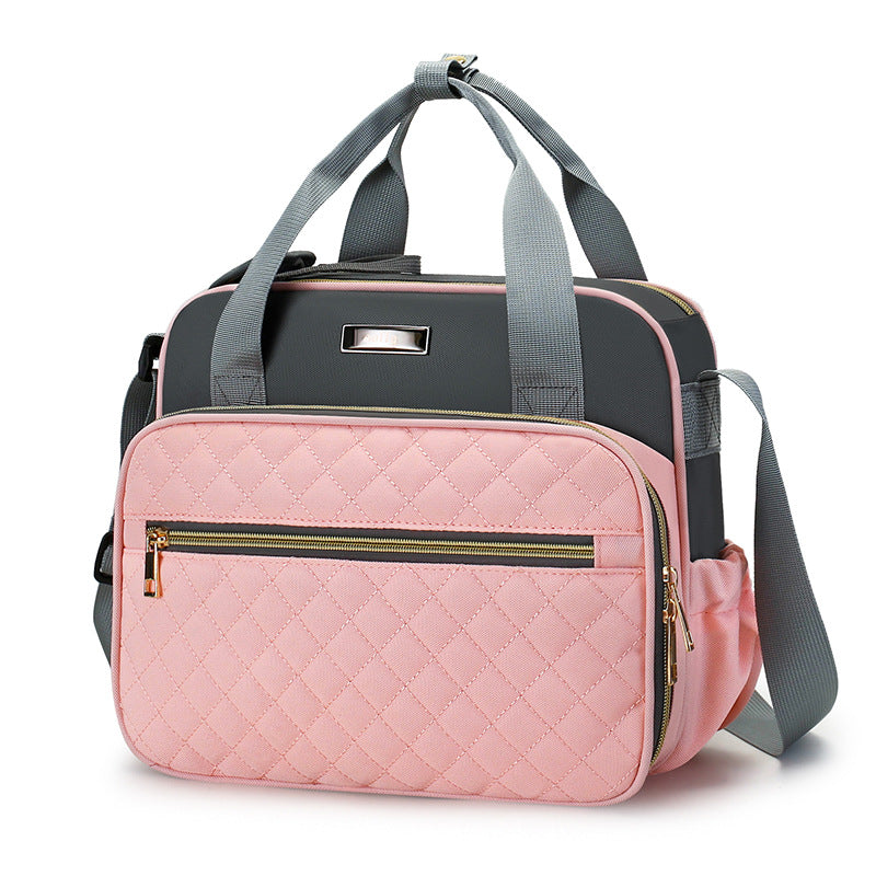 Quilted Multi-Pocket Diaper Tote Bowlift