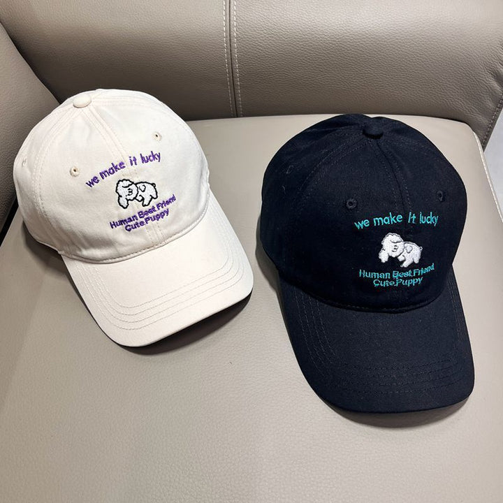 Men's Casual Embroidered Puppy Design Baseball Cap Bowlift