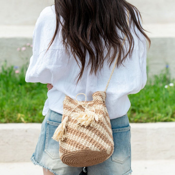 Structured Macrame Shoulder Bag Bowlift