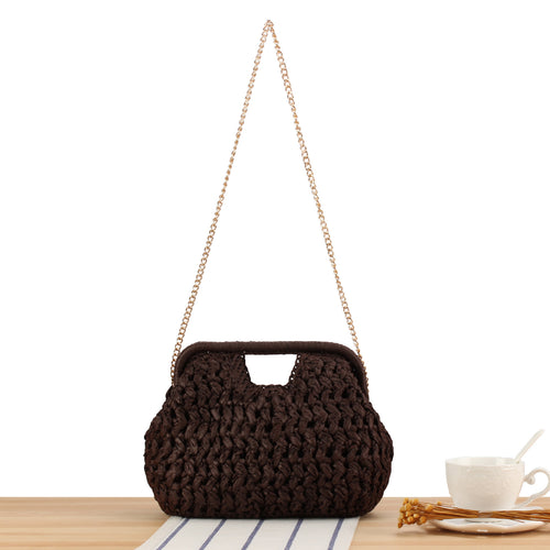 Special handbag made of natural raffia weaving Bowlift