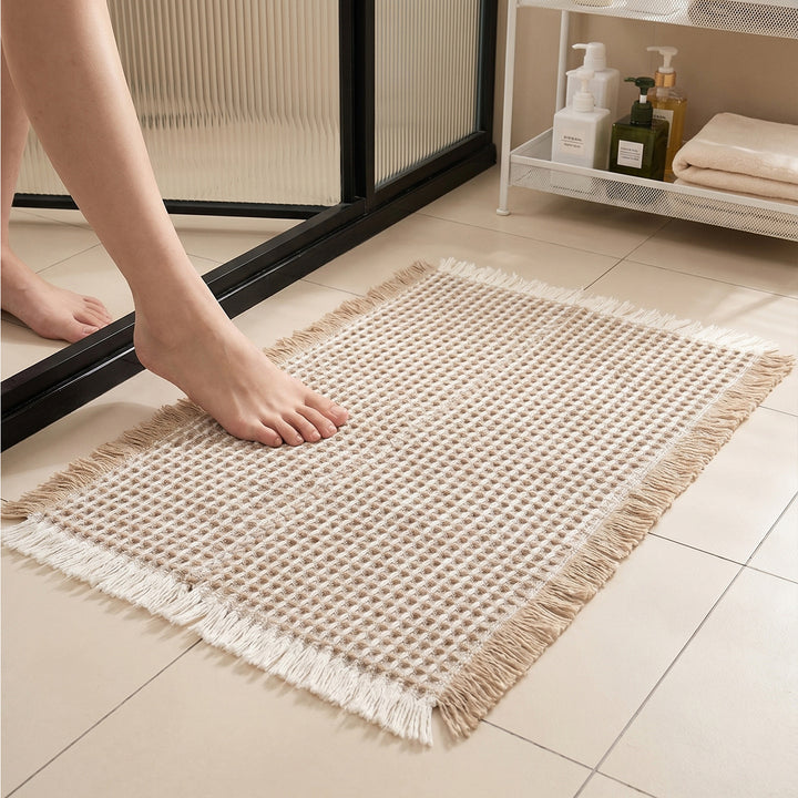 Plush Waffle Weave Bath Mat