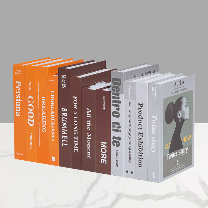 Decorative faux book storage box set for bookshelf styling Bowlift