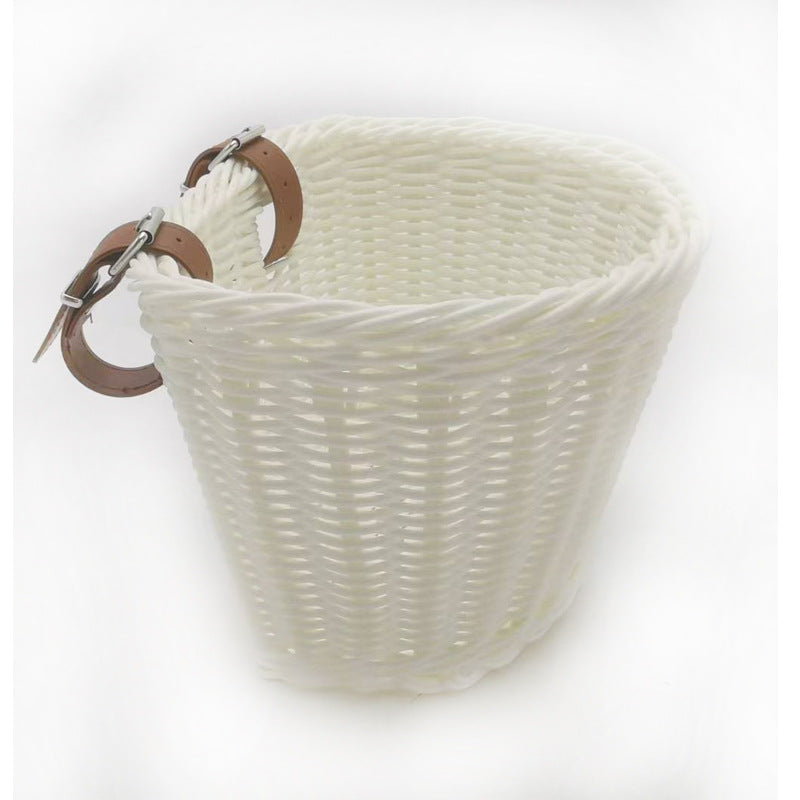 Decorative Woven Storage Basket with Leather Handles Bowlift