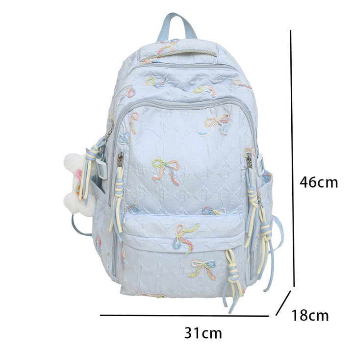 Quilted Bow-Detail Fashion Backpack Bowlift