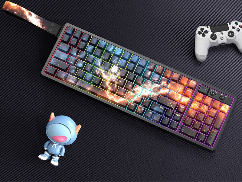 Customizable RGB Gaming Keyboard with Artistic Keycaps Bowlift