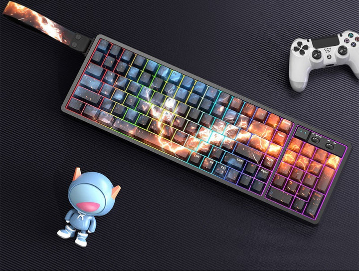 Customizable RGB Gaming Keyboard with Artistic Keycaps Bowlift
