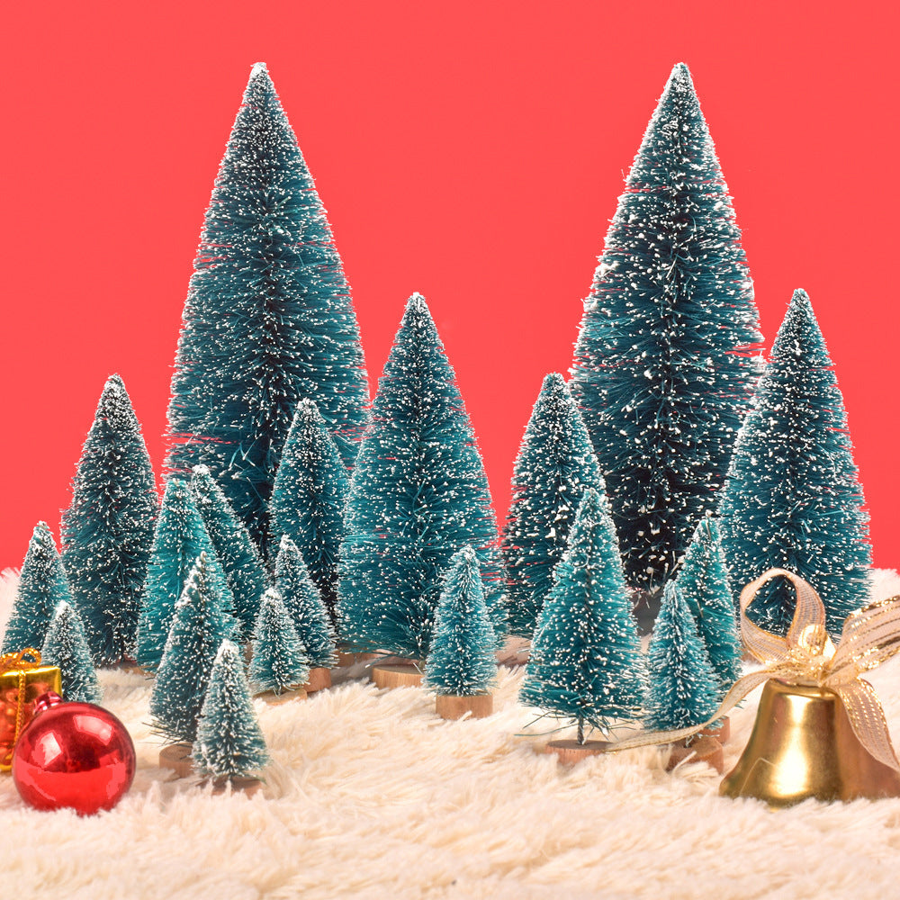 Decorative Mini Snow-Covered Christmas Tree Set Bowlift