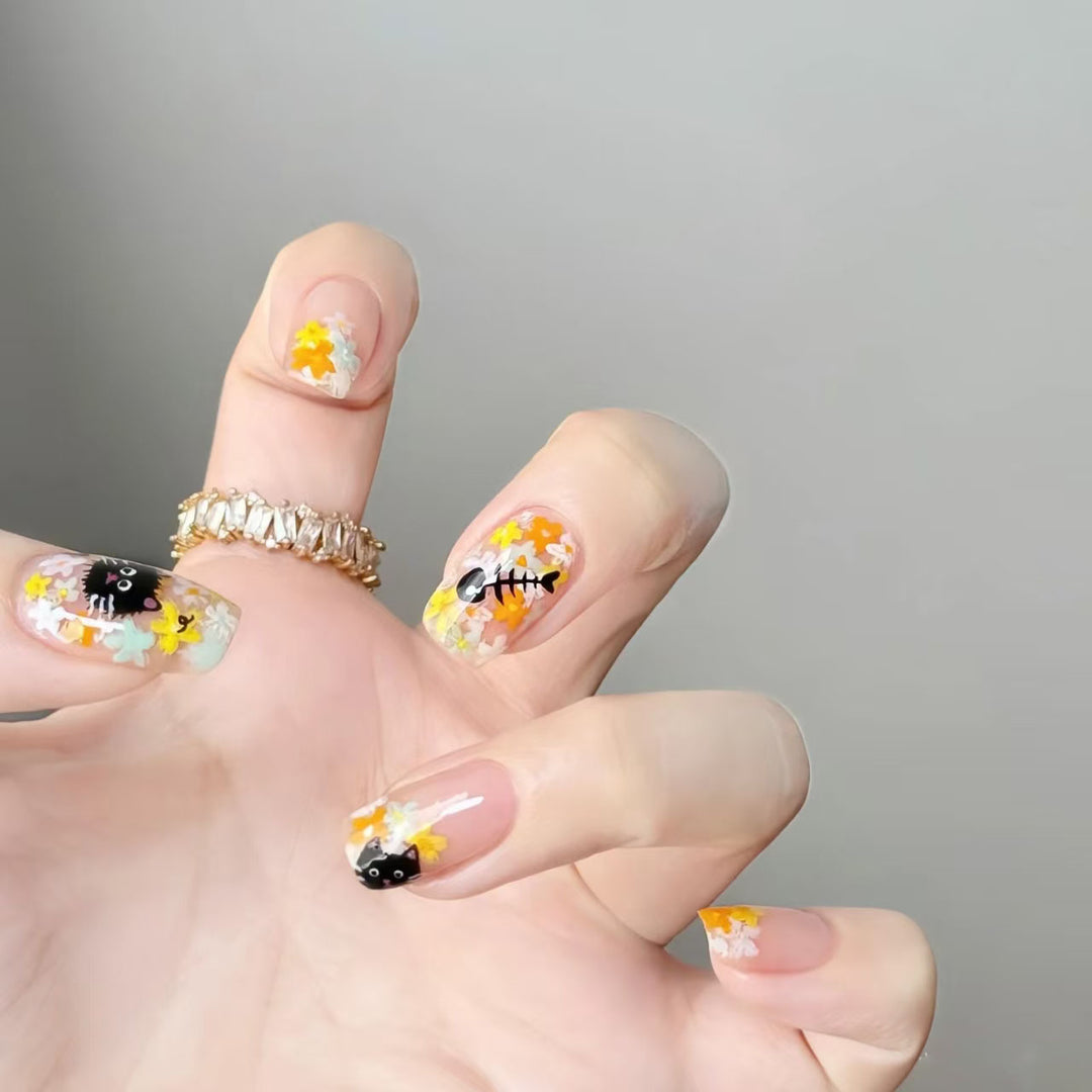 Glossy Ombre Square Press-On Nail Set