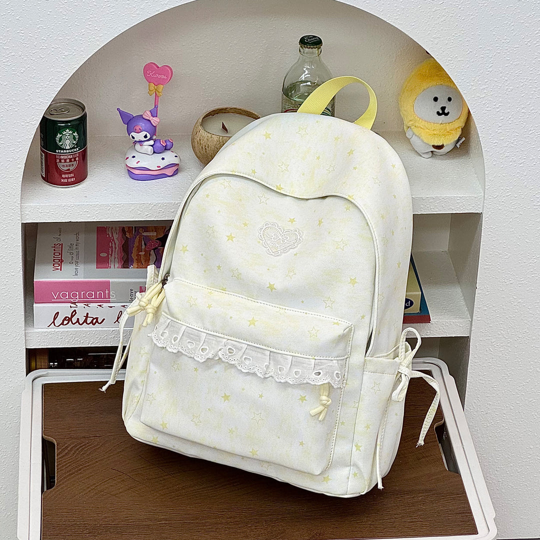 Cute Decorative Star-Embellished Backpack Bowlift