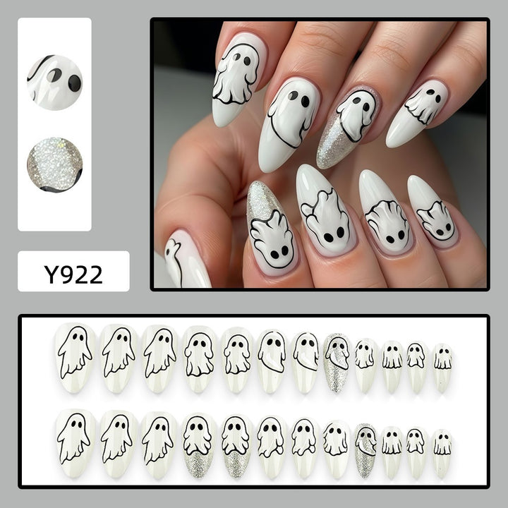 Artificial nails with cute ghost motif Bowlift
