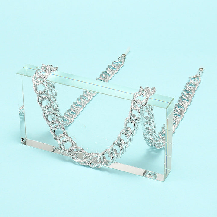 Chain-Detail Cat-Eye Glasses Bowlift