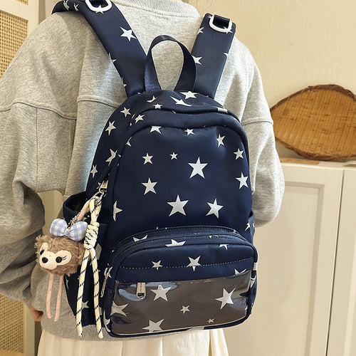 Star-Print Multi-Pocket Backpack Bowlift