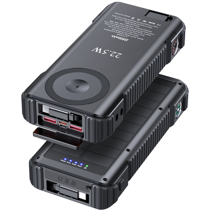 High-performance solar power bank with multifunctional connections and LED display Bowlift