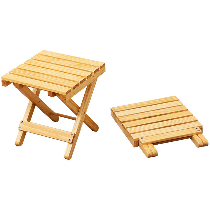Folding Stool Made of Natural Wood with Ergonomic Design Bowlift