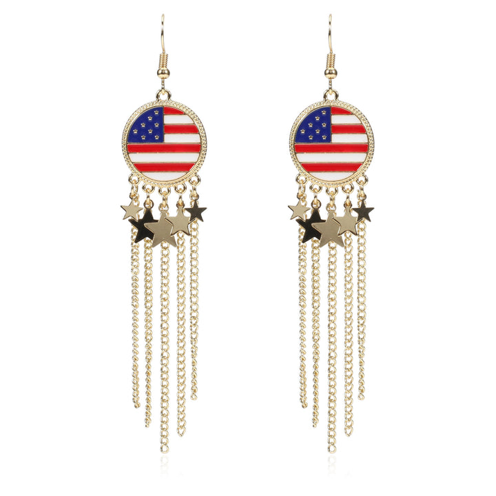 Women’s dangling earrings with enameled medallion and pearl fringes Bowlift
