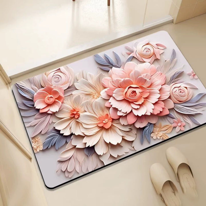 Decorative Floral Bath Mat