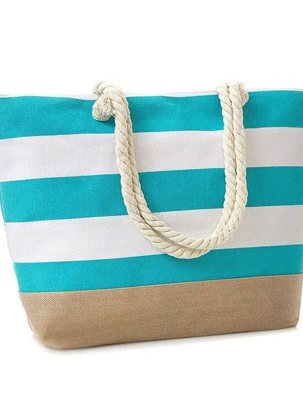 Beach bag with maritime stripes and sturdy rope handles Bowlift