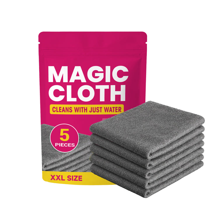 Extra Large Microfiber Magic Cleaning Cloth Pack With Reusable Pouch