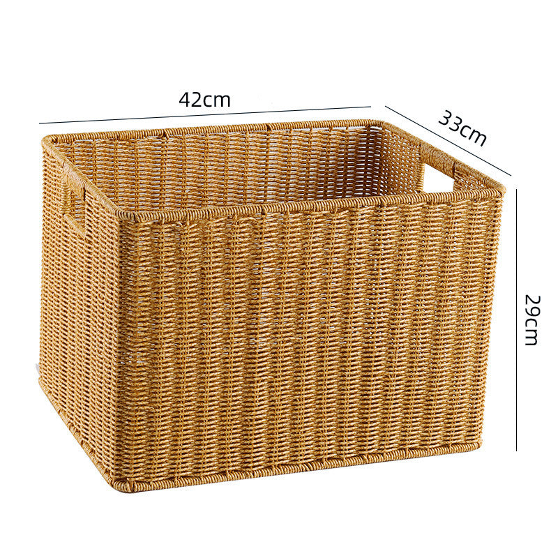 Handcrafted Rectangular Wicker Storage Bin Bowlift