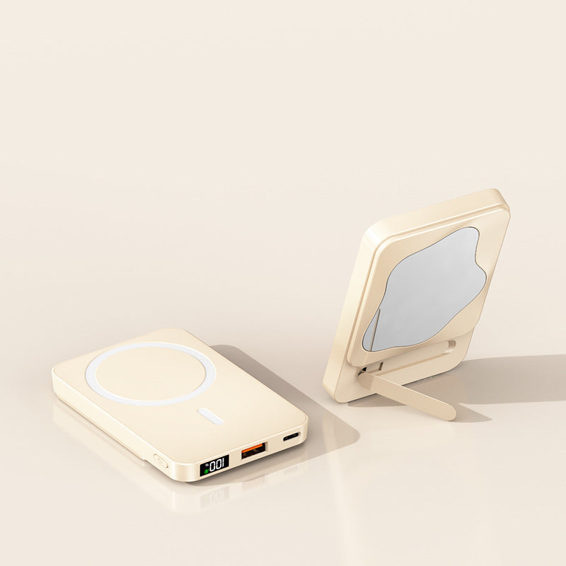 Powerbank with Integrated Cosmetic Mirror and Multifunctional Charging Port Bowlift