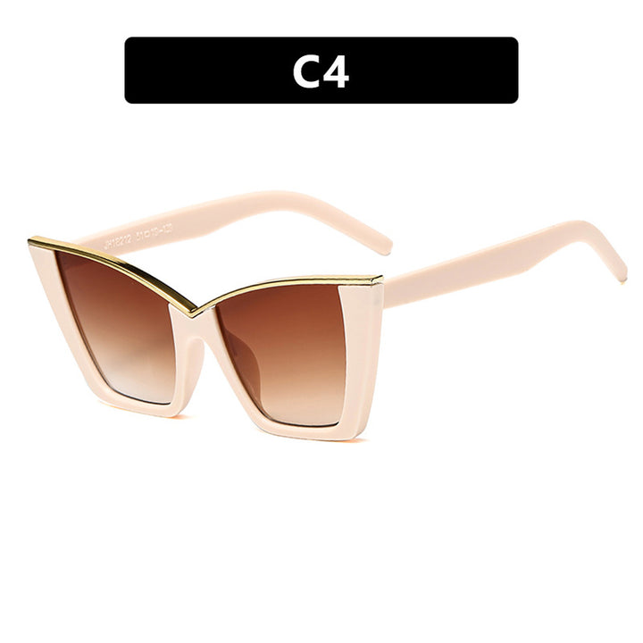 Women extravagant sunglasses with unique design and golden accents Bowlift