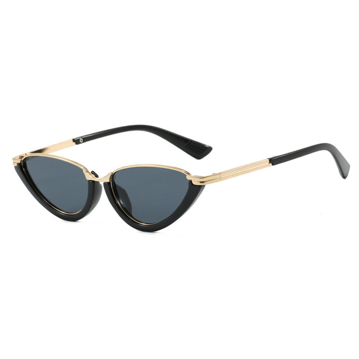 Women futuristic Cat-Eye sunglasses with golden accents Bowlift