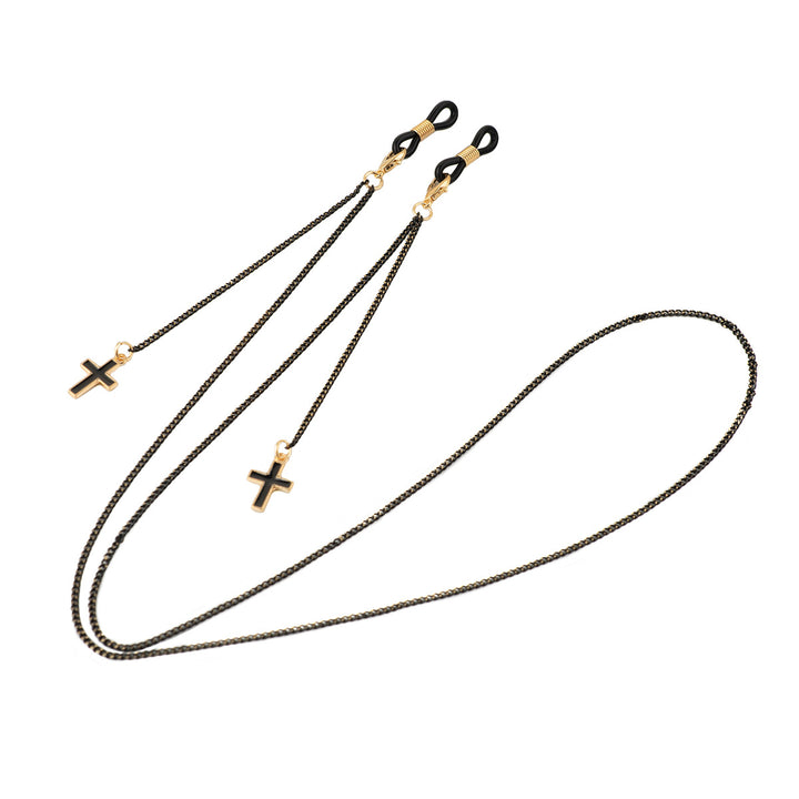 Stylish Beaded Cross Pendant Eyewear Chain Bowlift