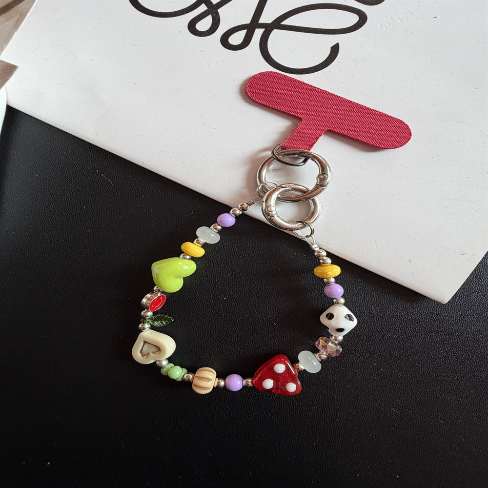 Colorful Beaded Charm Keychain Bowlift 1790135409