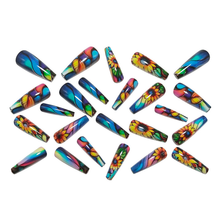Artificial nails with floral design Bowlift