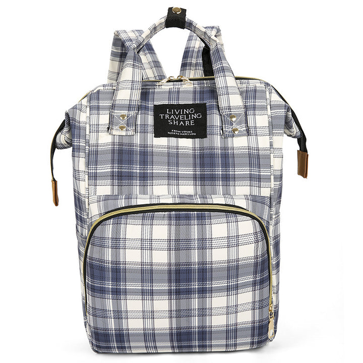 Checkered Pattern Travel Backpack Bowlift