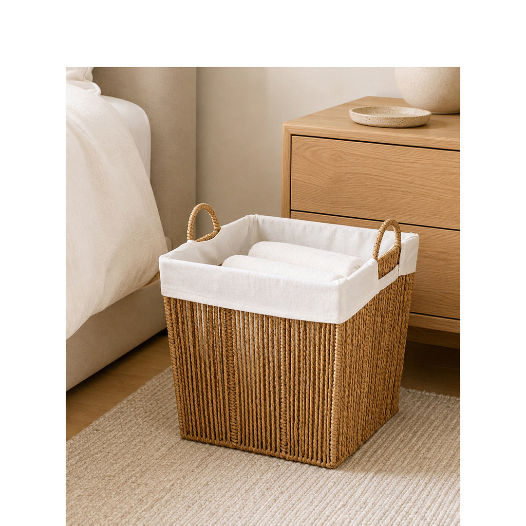 Decorative storage basket with fabric insert Bowlift