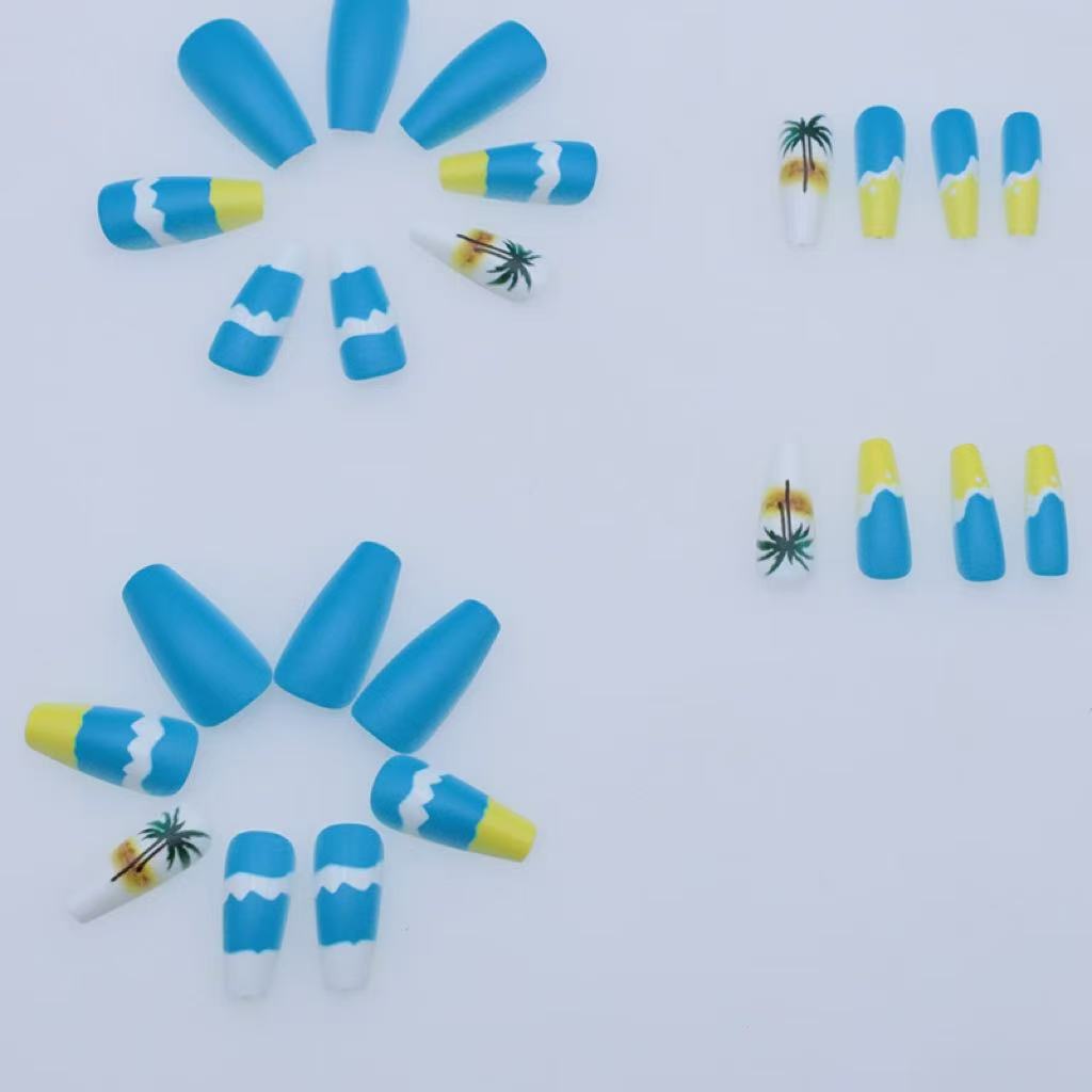 Tropical Beach Scene Nail Art Bowlift