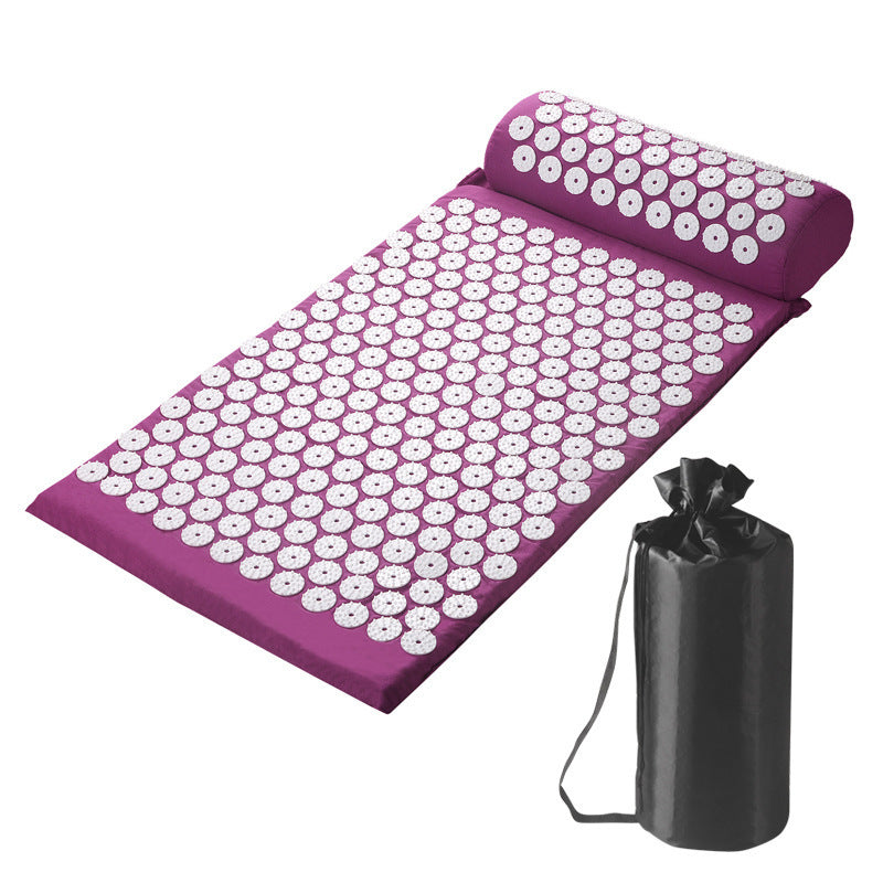 Acupressure Spiked Massage Mat with Ergonomic Bolster Pillow and Carry Bag Bowlift