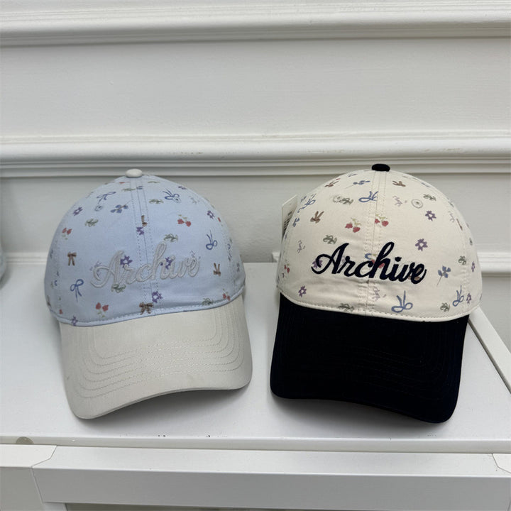 Women's Floral-Embroidered Baseball Cap Bowlift