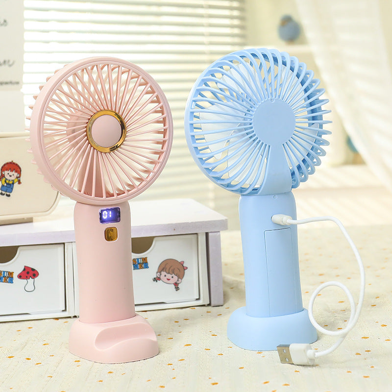 Portable USB Mini Hand Fan with Digital Speed Display Bowlift