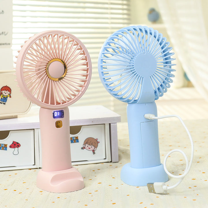 Portable USB Mini Hand Fan with Digital Speed Display Bowlift