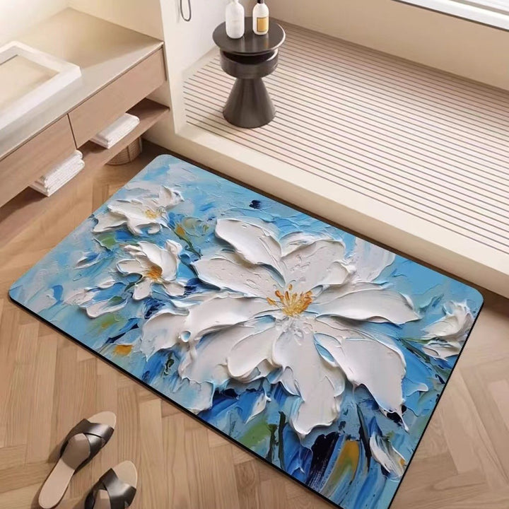 Luxury Textured Floral Bath Mat Bowlift