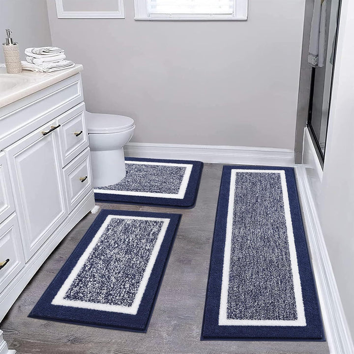 Plush Microfiber Bath Mat Set Bowlift